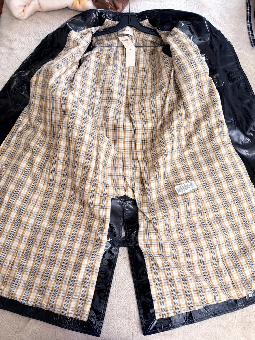 Tory‎ Burch Patent Leather Trench Coat Belted Black 0 NWT